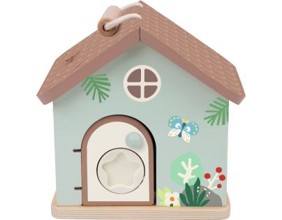 Teddies Skládanka vkládačka dům dřevo 11ks 16x15x14cm 18m+