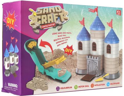 Teddies Stavebnice hrad s pískem plast s doplňky v krabici 28x19x8cm