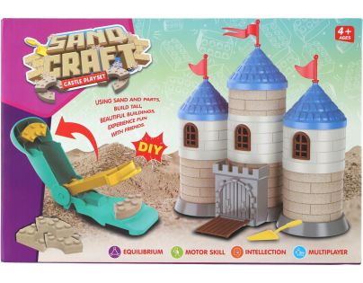 Teddies Stavebnice hrad s pískem plast s doplňky v krabici 28x19x8cm