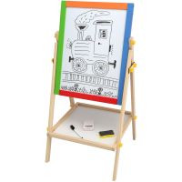 Teddies Tabule oboustranná magnetická dřevo černá-bílá 35x43cm s doplňky v krabici 44x63cm 2