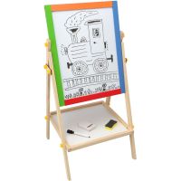 Teddies Tabule oboustranná magnetická dřevo černá-bílá 35x43cm s doplňky v krabici 44x63cm 4
