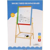 Teddies Tabule oboustranná magnetická dřevo černá-bílá 35x43cm s doplňky v krabici 44x63cm 6