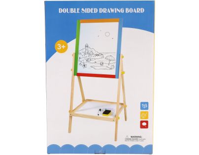 Teddies Tabule oboustranná magnetická dřevo černá-bílá 35x43cm s doplňky v krabici 44x63cm