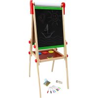 Teddies Tabule oboustranná magnetická dřevo černá-bílá 35x43cm s rolí papíru s doplňky v krabici 40x61cm 4