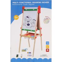 Teddies Tabule oboustranná magnetická dřevo černá-bílá 35x43cm s rolí papíru s doplňky v krabici 40x61cm 5