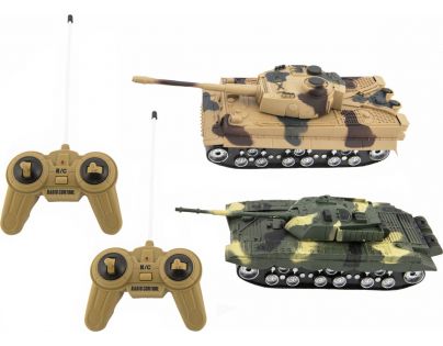 Teddies Tank RC 2 ks 25 cm tanková bitva na baterie se zvukem se světlem - Poškozený obal