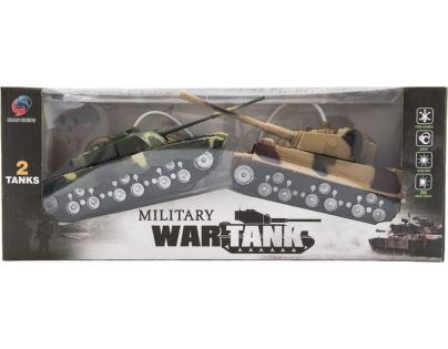 Teddies Tank RC 2 ks 25 cm tanková bitva na baterie se zvukem se světlem - Poškozený obal