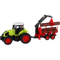 Traktor RC s vlekem na dřevo 38 cm 27 MHz s dobíjecím packem