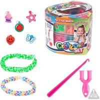 Teddies Udělej si svůj náramek - gumičky 2700ks + náčiní v plastové krabičce tvar srdce 16x13cm 2