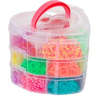 Teddies Udělej si svůj náramek - gumičky 2700ks + náčiní v plastové krabičce tvar srdce 16x13cm 3