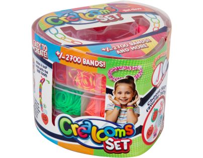 Teddies Udělej si svůj náramek - gumičky 2700ks + náčiní v plastové krabičce tvar srdce 16x13cm