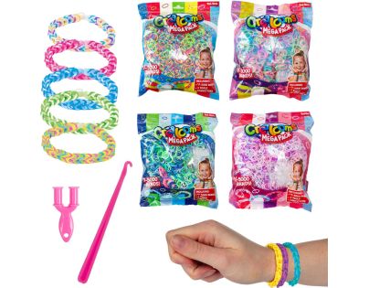 Teddies Udělej si svůj náramek - gumičky 5000ks + náčiní 4 barvy v sáčku 17x22cm