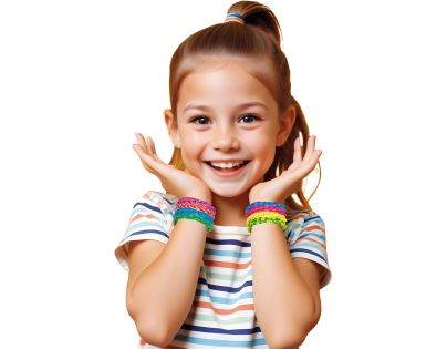 Teddies Udělej si svůj náramek - gumičky 5000ks + náčiní 4 barvy v sáčku 17x22cm