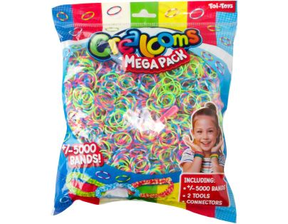 Teddies Udělej si svůj náramek - gumičky 5000ks + náčiní 4 barvy v sáčku 17x22cm