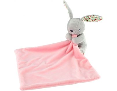 Zajíc usínáček plyš 24 x 24 cm růžový