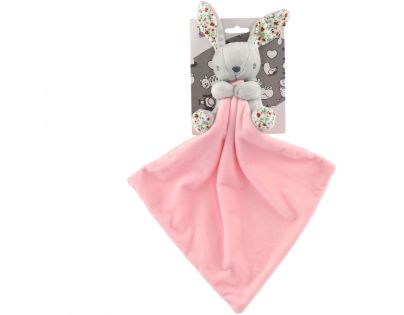 Zajíc usínáček plyš 24 x 24 cm růžový