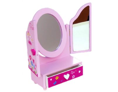 Zrcadlo Princess 3-dílné se zásuvkou