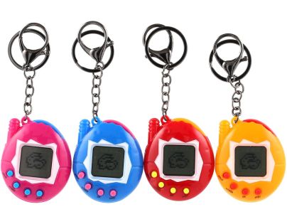 Teddies Zvířátko elektronické přívěsek plast 5x6cm na bat. 4 barvy se zvukem na kartě 12ks v boxu