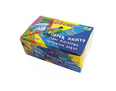 Temperové barvy v kelímku 6 barev 20 ml