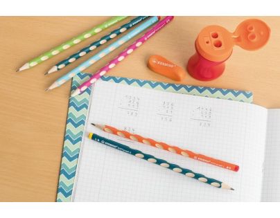 Tenka ergonomická grafitová tužka pro leváky STABILO EASYgraph S modrá 2 ks HB