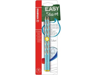Tenka ergonomická grafitová tužka pro leváky STABILO EASYgraph S modrá 2 ks HB