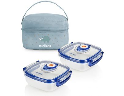 Miniland Termoizolační pouzdro a 2 hermetické misky na jídlo Blue
