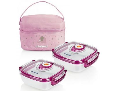 Miniland Termoizolační pouzdro a 2 hermetické misky na jídlo Pink
