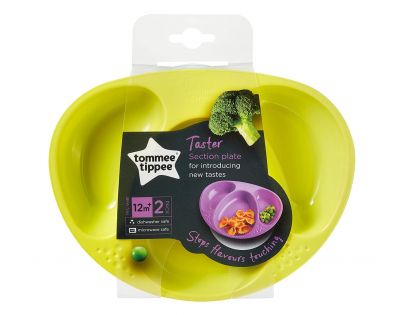 Tomme Tippee Explora Misky dělené na 3 části 2ks Žluto-tyrkysová