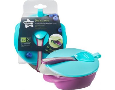 Tomme Tippee Explora Misky pro snadné nabírání 2ks Fialovo-tyrkysová