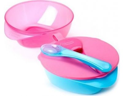 Tomme Tippee Explora Misky pro snadné nabírání 2ks Růžovo-modrá