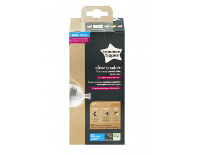 Tomme Tippee Kojenecká láhev C2N 250 ml skleněná 0 m+