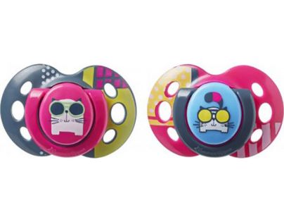 Tomme Tippee Šidítko C2N silikon Fun Girl 2 ks 18-36 m kočky