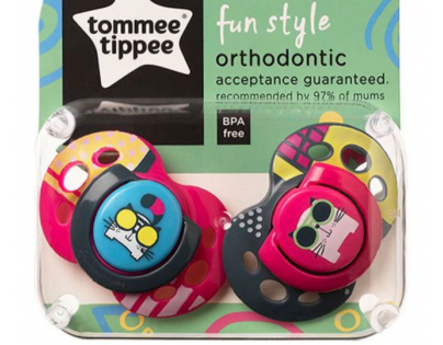Tomme Tippee Šidítko C2N silikon Fun Girl 2 ks 18-36 m kočky