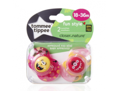 Tomme Tippee Šidítko C2N silikon Fun Girl 2 ks 18-36 m úsměv