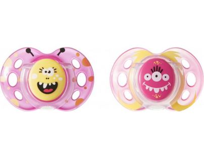 Tomme Tippee Šidítko C2N silikon Fun Girl 2 ks 18-36 m úsměv