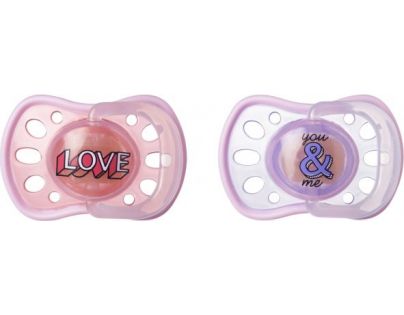 Tomme Tippee Šidítko s měkkým okrajem latex 2 ks 6-18 m basic růžové
