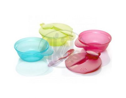 Tommee Tippee 2 misky s víkem a lžičkou, 6-8+m