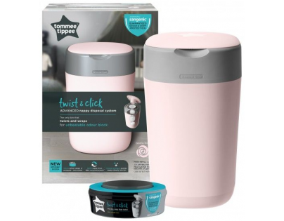 Tommee Tippee Koš na pleny Sangenic Twist & Click růžový