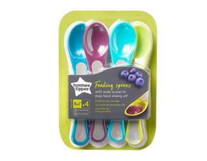 Tommee Tippee Lžičky na krmení široké od 6 měsíců 4 ks