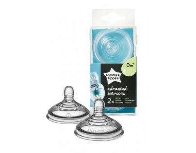 Tommee Tippee Náhradní savičky C2N Anti-Colic pomalý průtok 2ks 0m+