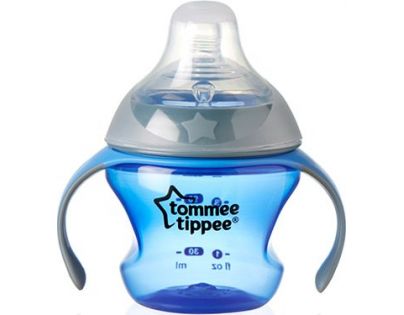 Tommee Tippee Přechodový hrnek se savičkou a pítkem 150 ml 4 m+ modrý