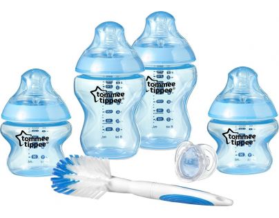Tommee Tippee Sada kojeneckých lahviček C2N s kartáčem modrá