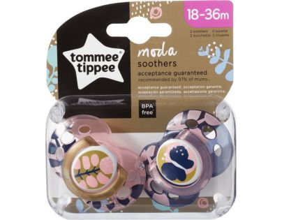 Tommee Tippee Šidítko C2N silikon Moda 2 ks růžové motýlek