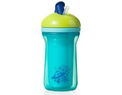 Tommee Tippee Termo kelímek Explora se zaklapávacím brčkem 300ml 18m+ tyrkysová UFO