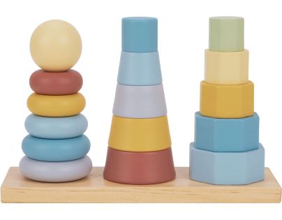 Tooky Toy Dřevěná skládací věž Tvary - Poškozený obal