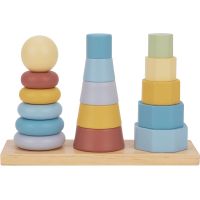 Tooky Toy Dřevěná skládací věž Tvary - Poškozený obal