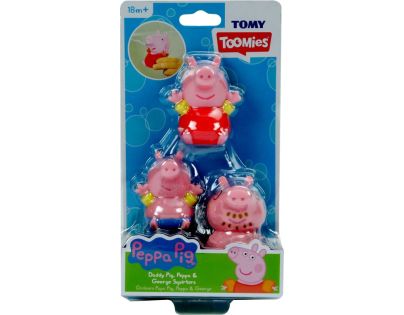 Toomies Prasátko Peppa Pig, tatínek a Tom stříkající hračky do vody - Poškozený obal
