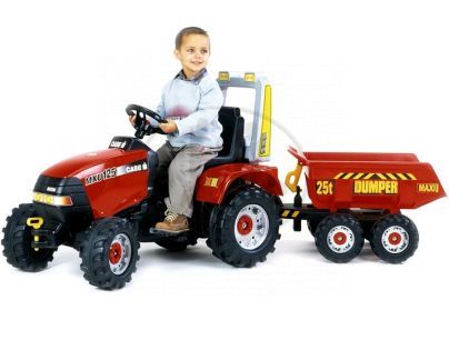 Traktor CASE MXU 125 červený + přívěs