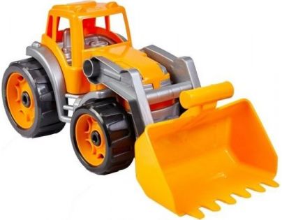 Traktor oranžový s přední oranžovou lžící