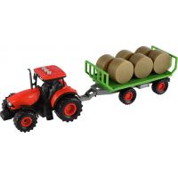 Teddies Traktor Zetor s vlekem a balíky plast 36 cm
